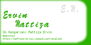 ervin mattiza business card